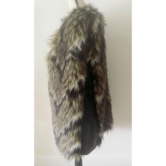 TRACY REESE Faux Fur Leather Longline Contrast Vest - Picture 7 of 11